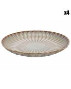 4 Astera Pearl Speiseteller aus Perlmutt, D.27,5 cm