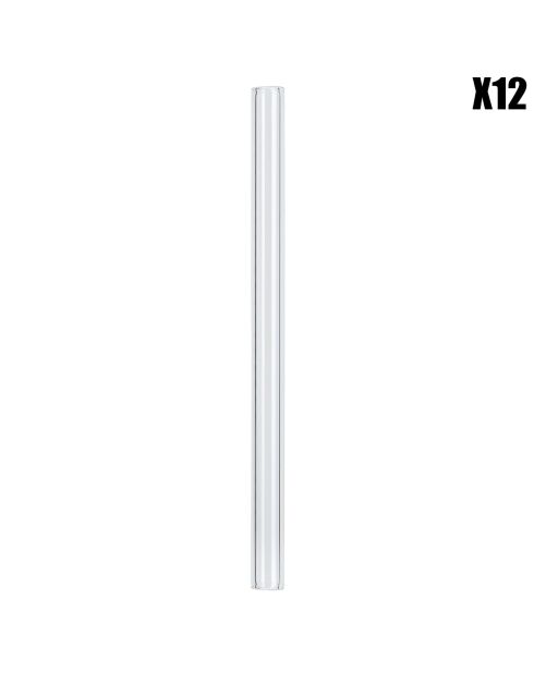 12 cannucce in vetro trasparente