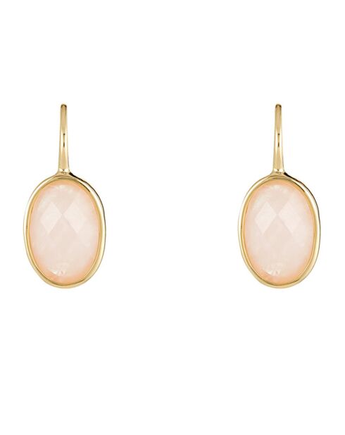 Boucles d'oreilles Lisa Quartz rose en laiton doré
