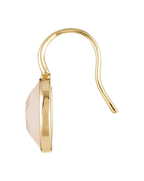Boucles d'oreilles Lisa Quartz rose en laiton doré
