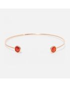 Bracelet Aya Cornaline rouge en laiton doré