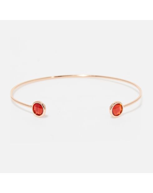 Bracelet Aya Cornaline rouge en laiton doré