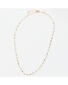 Collier Elisa Mix Agate multicolore en laiton doré
