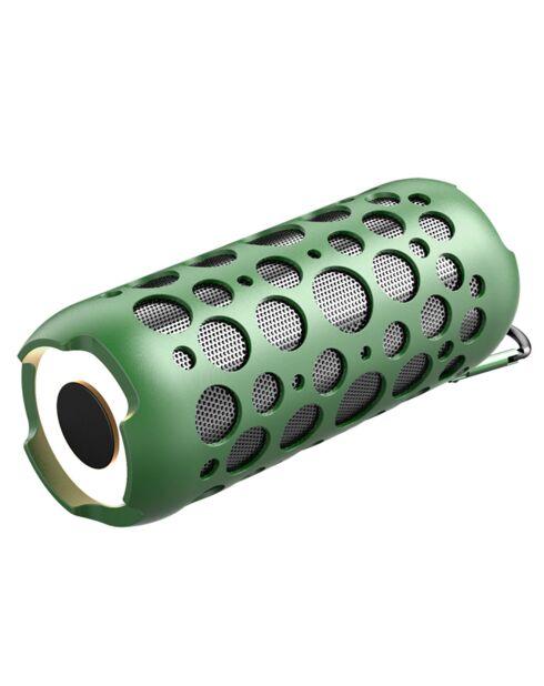 Enceinte Bluetooth 2-en-1 TWS 15W lumineuse avec écouteurs sans fils Edition Mix360 kaki  - 14x14x6 cm