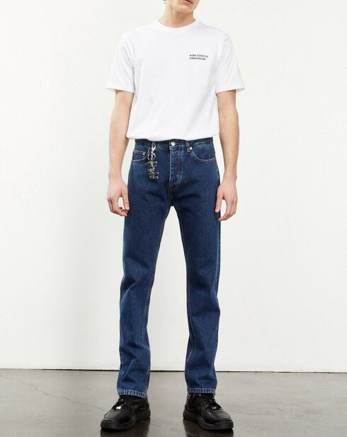 Jean brut coupe droite bleu indigo