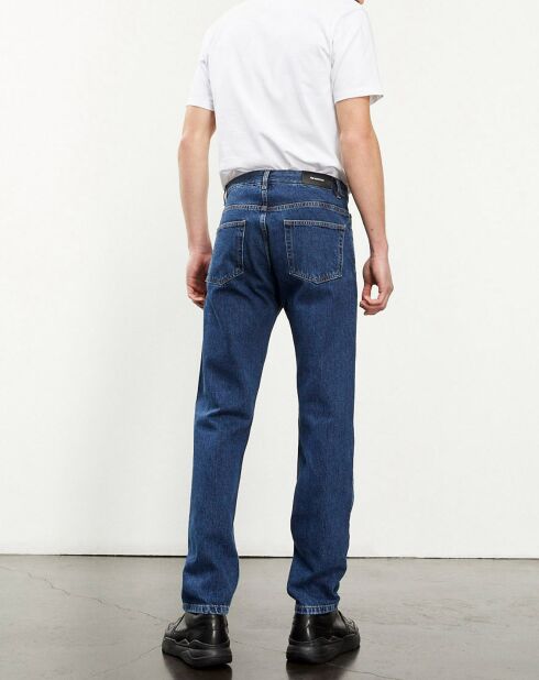 Jean brut coupe droite bleu indigo