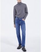 Jean délavé 5 poches droit bleu jean