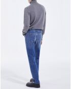 Jean délavé 5 poches droit bleu jean