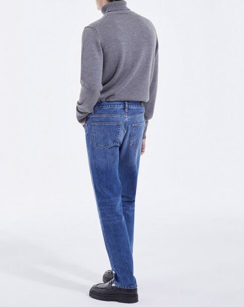 Jean délavé 5 poches droit bleu jean