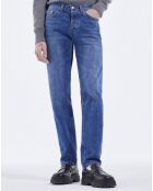 Jean délavé 5 poches droit bleu jean