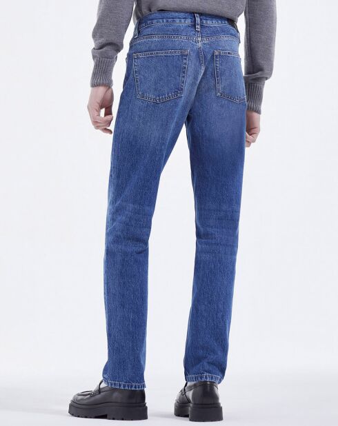 Jean délavé 5 poches droit bleu jean