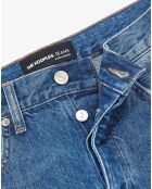 Jean délavé 5 poches droit bleu jean