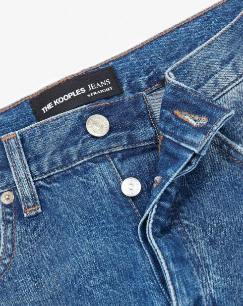 Jean délavé 5 poches droit bleu jean