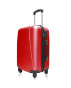 3 Lanzarote-C 75/65/55/30 cm schlichte Allradkoffer mit rotem Waschtisch