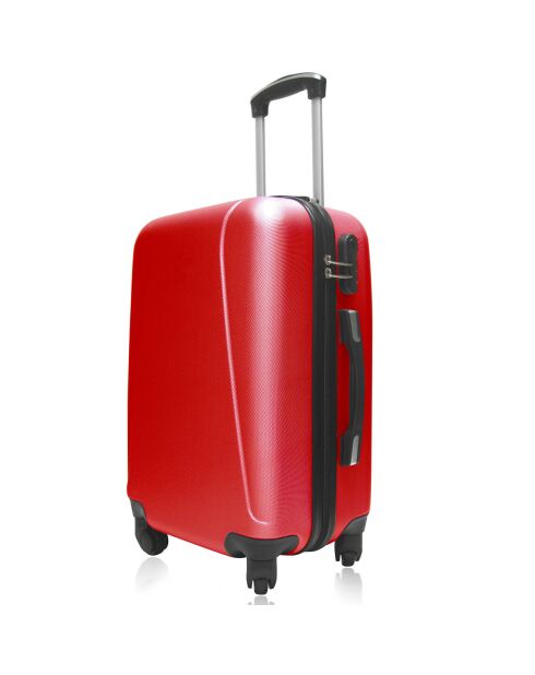 3 Lanzarote-C 75/65/55/30 cm schlichte Allradkoffer mit rotem Waschtisch