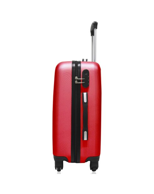 3 Lanzarote-C 75/65/55/30 cm schlichte Allradkoffer mit rotem Waschtisch