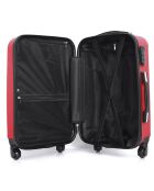 3 Lanzarote-C 75/65/55/30 cm schlichte Allradkoffer mit rotem Waschtisch
