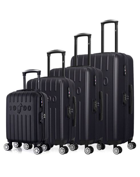 4 valises 4 roues doubles Archie-M 75/65/55/46 cm noires
