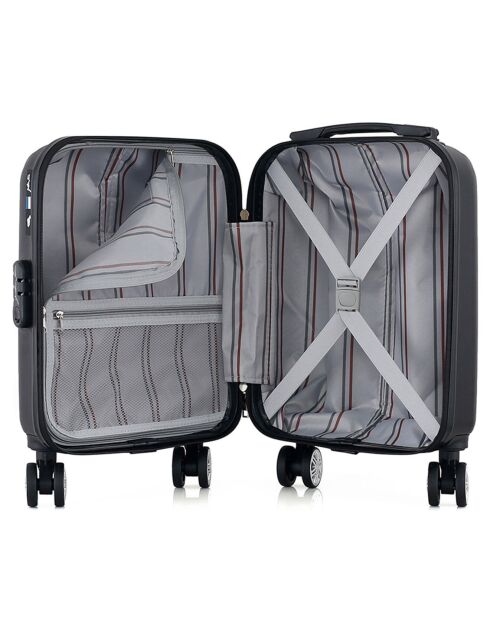 Valise Cabine XS 4 roues doubles Archie 46 cm noire
