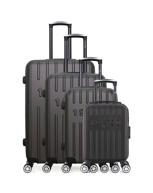 4 Valises 4 roues doubles Archie-M 75/65/55/46 cm gris foncé