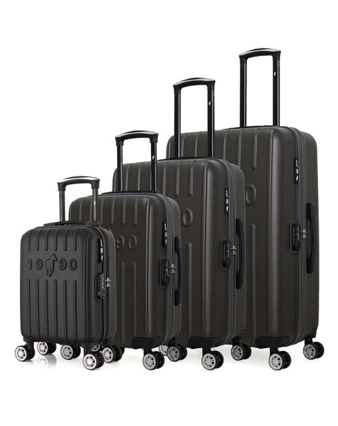 4 Valises 4 roues doubles Archie-M 75/65/55/46 cm gris foncé