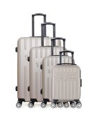 4 valises 4 roues doubles Archie-M 75/65/55/46 cm beiges