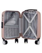 4 Valises 4 roues doubles Archie-M 75/65/55/46 cm rose doré