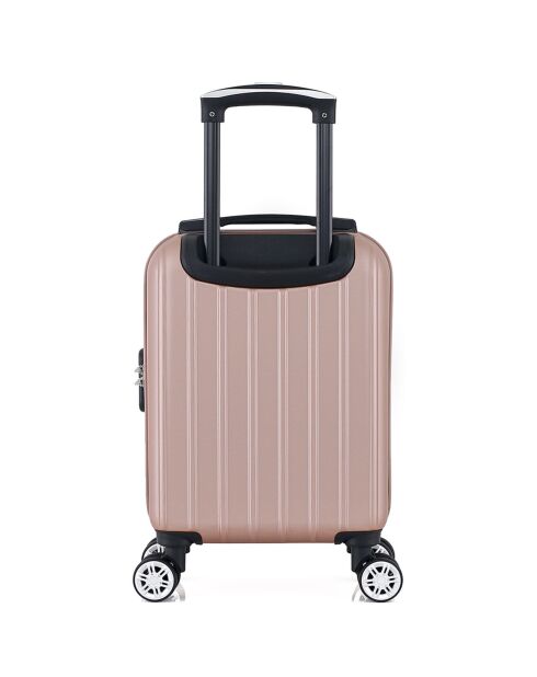 Valise Cabine XS 4 roues doubles Archie 46 cm rose doré
