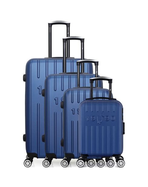 4 valises 4 roues doubles Archie-M 75/65/55/46 cm bleu marine