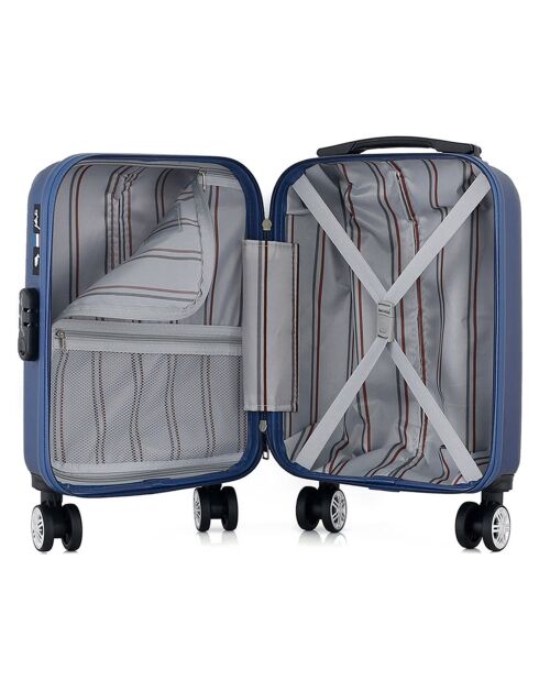 Valise Cabine XS 4 roues doubles Archie 46 cm bleu marine