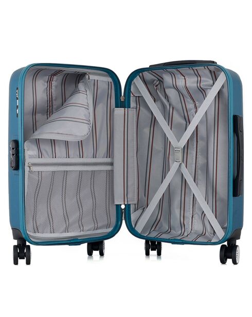 Valise Cabine 4 roues doubles Archie 55 cm bleu paon