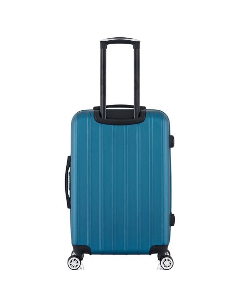 Archie koffer met 4 dubbele wielen medium stay 65 cm pauwblauw