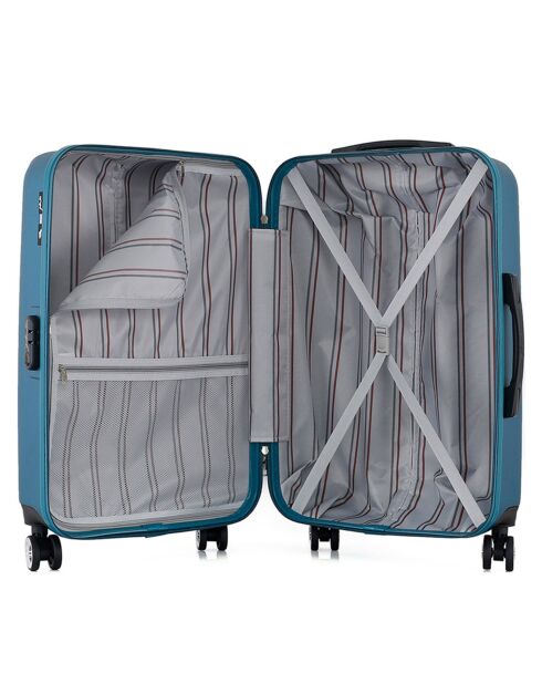Valise Moyen Séjour 4 roues doubles Archie 65 cm bleu paon