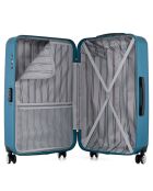 Valise Long Séjour 4 roues doubles Archie 75 cm bleu paon