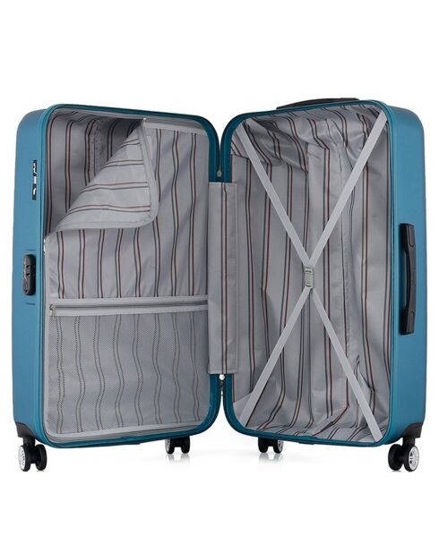 Valise Long Séjour 4 roues doubles Archie 75 cm bleu paon