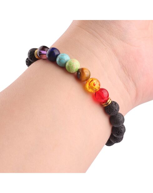 Bracelet de yoga noir - Pierres Précieuses - 7x7x0.8 cm