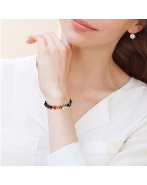 Bracelet de yoga noir - Pierres Précieuses - 7x7x0.8 cm