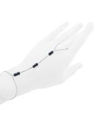 Zilveren ringarmband en echte zwarte ronde gekruiste zoetwaterparels uit Tahiti