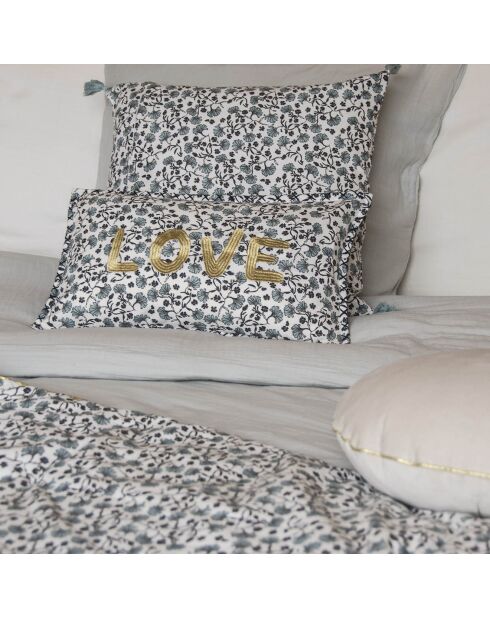 Housse de coussin Delhi Love bleu - 50x30 cm