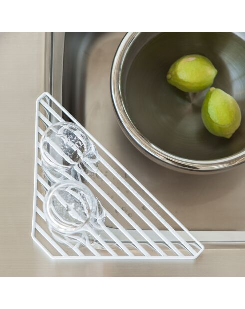 Egouttoir d'angle pour évier Tower blanc - 30x15x0.8 cm