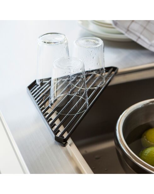 Escurridor de esquina negro Tower, 30 x 15 x 0,8 cm