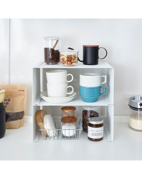 Support de cuisine empilable Tower blanc - 30.5x22x14 cm