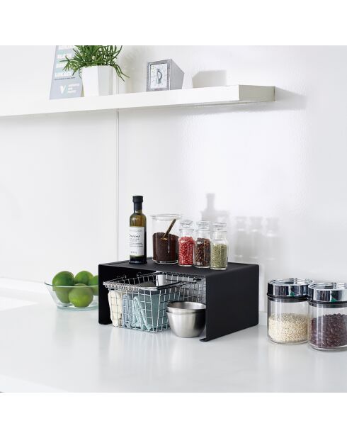 Support de cuisine empilable Tower noir - 30.5x22x14 cm