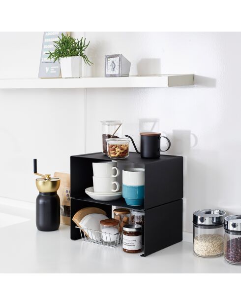 Support de cuisine empilable Tower noir - 30.5x22x14 cm