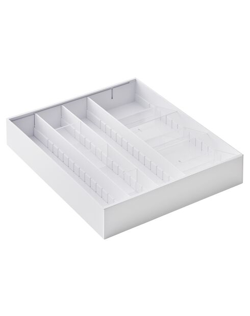 Range-couverts modulable et extensible Tower blanc - 47.5x35x5.5 cm