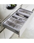 Modularer und ausziehbarer Besteckkasten, 47,5 x 35 x 5,5 cm, weiß