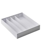 Modularer und ausziehbarer Besteckkasten, 47,5 x 35 x 5,5 cm, weiß