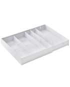 Modularer und ausziehbarer Besteckkasten, 47,5 x 35 x 5,5 cm, weiß