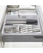 Modularer und ausziehbarer Besteckkasten, 47,5 x 35 x 5,5 cm, weiß