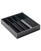 Portacubiertos modular y extensible Tower negro - 47,5 x 35 x 5,5 cm